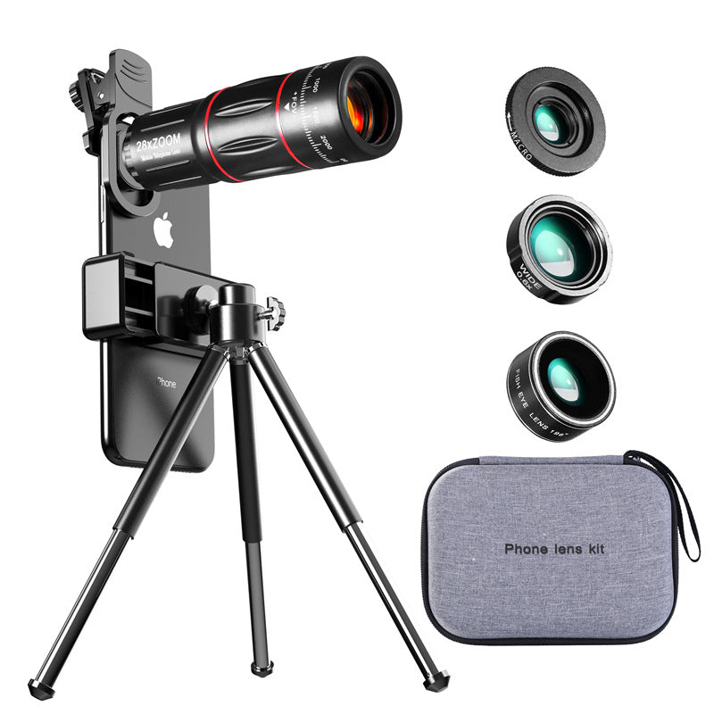 Mobile phone telephoto telephoto lens 28X wide angle macro fisheye 4 in 1 set