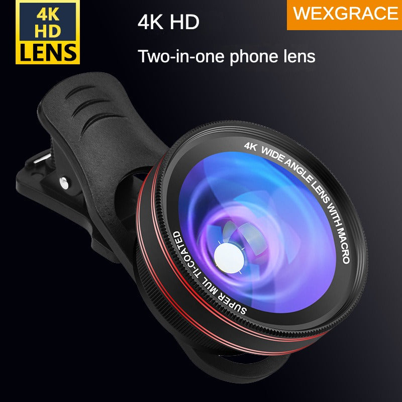 SLR-level 4K HD wide-angle macro 2-in-1 mobile phone lens fill light set